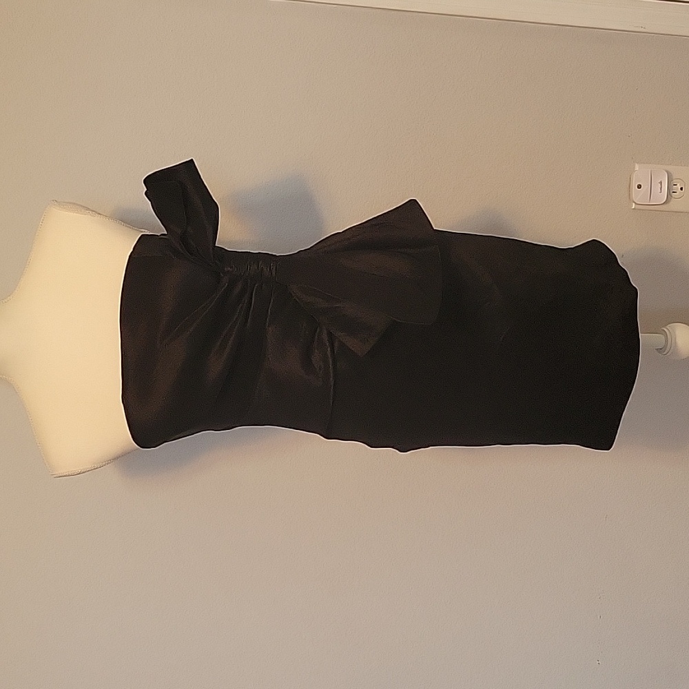 Body Central Size M Black Strapless Cocktail Dress with Bow Detail